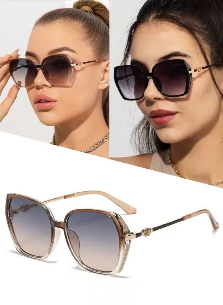 AZorb Sunglasses Women Unique Fashion Quare Design Sun Glassess for Womens High Quality Sun Glassess Gradient Ladies Sunglass UV400 Protection Eyewear Women's Eye Glasses for Travel Daily Shades Brown - Image 1